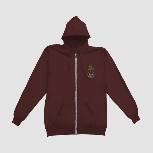U2 - Joshua Tree 2017 Maroon Zip Hoodie