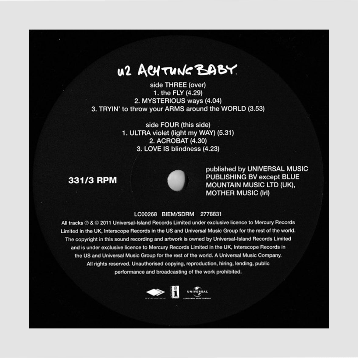 U2 - Achtung Baby Vinyl Boxset