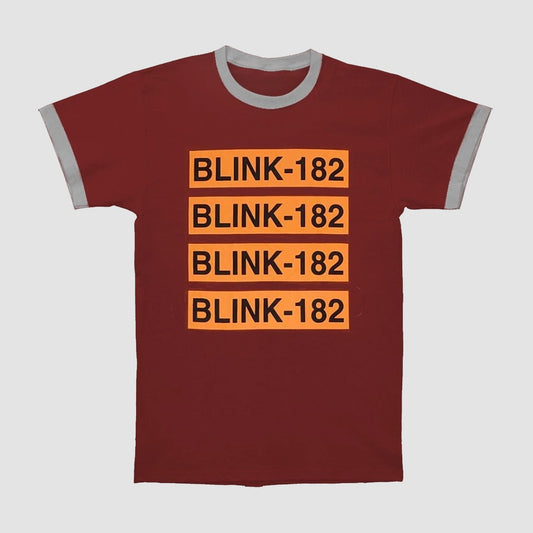 Blink182 - Logo Repeat Ringer Red